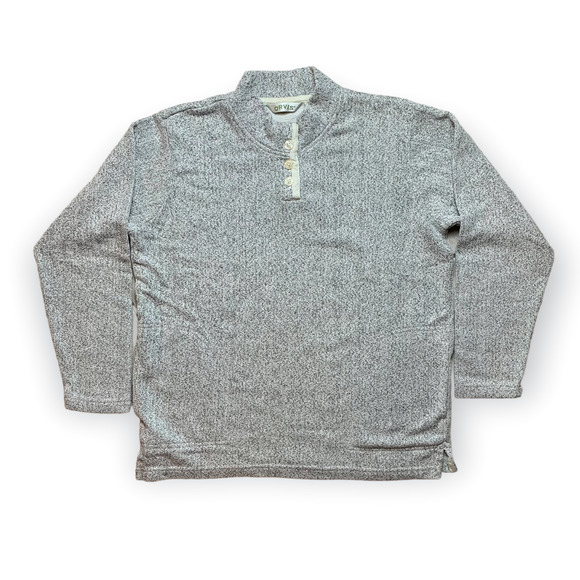 Orvis 1/4 Button Turtleneck Pullover Sweater- Men's Medium/ Gray - Picture 2 of 6